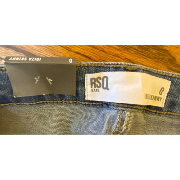RSQ Jeans Ibiza Skinny Distressed Light Wash Denim Pants Size 0 - Picture 3 of 5
